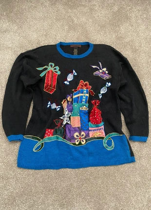 Vintage Yarnworks Christmas Festive Beaded Holiday Jumper Size M (16/18), brand: Vintage Dressing, condition: Good, size: XXL / 16, £20.00, £21.70 includes Buyer Protection