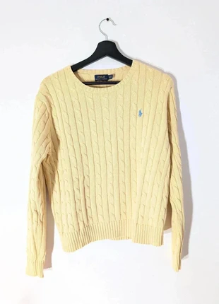 Pull torsadé Ralph Lauren femme jaune 100% coton taille XL, merk: Ralph Lauren, staat: Heel goed, maat: XL / 42 / 14, € 40,00, € 42,70 inclusief Kopersbescherming