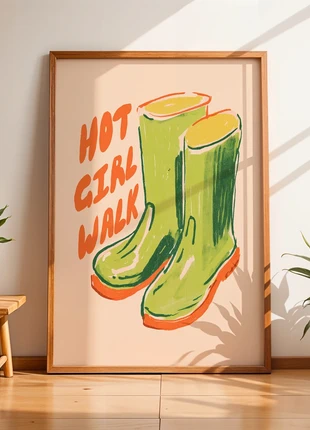 Hot girl walk Large A3 Wall Print Home Décor for Living Room, Bedroom & Kitchen Premium Poster, brand: Art, condition: New without tags, £9.90, £11.10 includes Buyer Protection