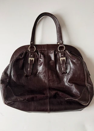 Marta ponti Genuine Leather Large Grab Bag Deep Brown Croc Texture Detail, brand: Marta Ponti, condition: Good, £26.00, £28.00 includes Buyer Protection