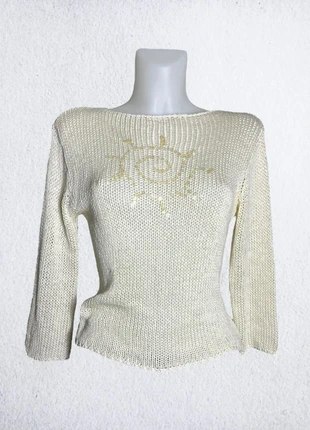 Pull beige vintage 00s détail sequin soleil, marque: Fairy, état: Très bon état, taille: M / 38 / 10, 19,00 €, 20,65 € Protection acheteurs (Pro) incluse