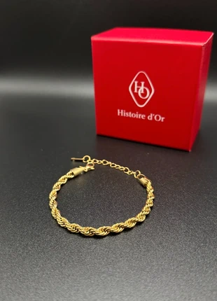 bracelet chanvre doré torsadé large en acier inoxydable or neuf maille corde, marque: histoire d'or, état: Très bon état, 16,00 €, 17,50 € Protection acheteurs (Pro) incluse