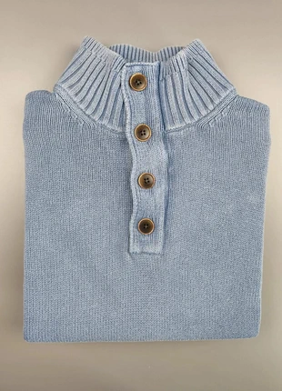 Pull half zip boutonnet Tommy Hilfiger col camionneur demi zip 1/4 zip 100% coton bleu Taille L, marca: Tommy Hilfiger, estado: Muy bueno, tamaño: L, 40,00 €, 42,70 € Protección al comprador incluida