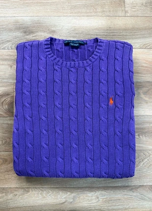 pull torsadé ralph lauren col rond 100% coton violet logo broder orange / taille M, marca: Ralph Lauren, estado: Muy bueno, tamaño: M / 38 / 10, 45,00 €, 47,95 € Protección al comprador incluida