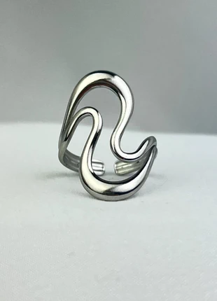 Bague Lignes Argentées Acier Inoxydable Ajustable Design Abstrait, marque: CHROME, état: Très bon état, taille: Ajustable, 9,20 €, 10,36 € Protection acheteurs (Pro) incluse