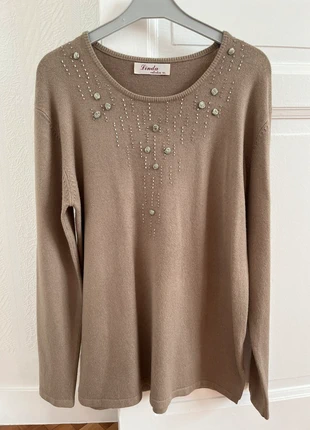 Pull beige en laine taille 40, marque: Linda, état: Très bon état, taille: L / 40 / 12, 9,00 €, 10,15 € Protection acheteurs incluse