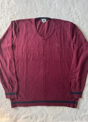 Pull homme Lacoste L – col V bordeaux, logo brodé, marke: Lacoste, zustand: Sehr gut, größe: L, 30,00 €, 32,20 € inklusive Vinted-Käuferschutz