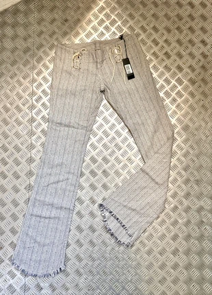 Diesel tie up bow corset style flare striped pants vintage 90s, merk: Diesel, staat: Heel goed, maat: S / 36 / 8, € 65,00, € 68,95 inclusief Kopersbescherming