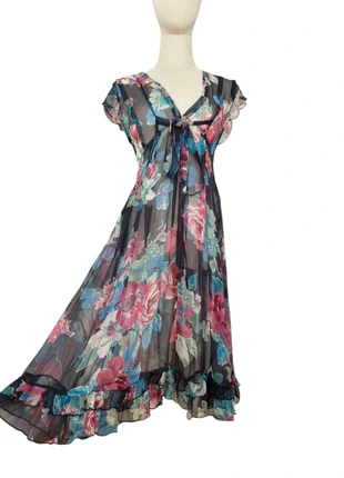 Robe transparente fleurie vintage manche courte girly M, marke: Vintage Dressing, zustand: Sehr gut, größe: M / 38 / 10, 5,00 €, 5,95 € beinhaltet Vinted-Käuferschutz Pro
