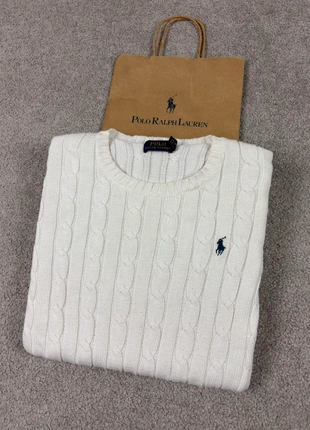 Pull Col Rond Torsadé Ralph Lauren / Cable Knit XS Femme Blanc | Logo Brodé | Old Money RAJ2A38, brand: Ralph Lauren, condition: Very good, size: XS / 34 / 6, €49.80, €52.99 includes Buyer Protection