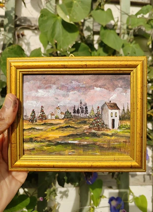 Hand painted vintage style Christmas landscape, brand: Art, condition: New without tags, £10.00, £11.20 includes Buyer Protection