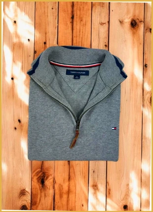 Pull 1/4 Zip, Halfzip Tommy Hilfiger Gris / Col camionneur / Logo brodé / Taille M Homme, brand: Tommy Hilfiger, condizioni: Ottime, taglia: M, €35.00, €37.45 include la Protezione acquisti Pro