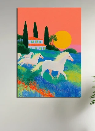 Cadre métallique 30×42 cm 3 Fixation magnétique - surréaliste chevaux, marque: Art, état: Très bon état, 29,80 €, 31,99 € Protection acheteurs (Pro) incluse