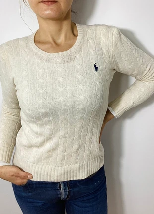 Pull Torsadé en Laine et Cachemire Ralph Lauren Femme – Blanc Cassé – Taille S, brand: Ralph Lauren, condition: Very good, size: S / 36 / 8, €64.90, €68.85 includes Buyer Protection