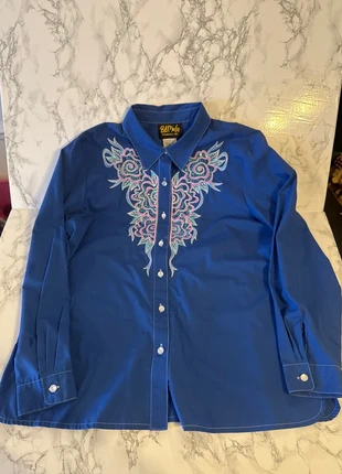 BaMako Wearable Art Embroidered Shirt – Blue – Size L, brand: Bamako, condition: Very good, size: L, £28.00, £30.10 includes Buyer Protection