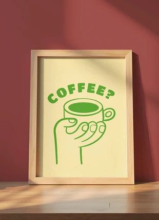 Lámina póster "Coffee?" 21 x 29,7 cm, état: Neuf sans étiquette, 6,00 €, 7,00 € Protection acheteurs incluse