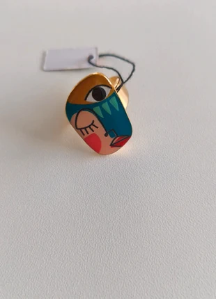 Bague Taratata doré et multicolore collection abstract, marque: Taratata, état: Neuf avec étiquette, taille: Ajustable, 18,00 €, 19,60 € Protection acheteurs incluse