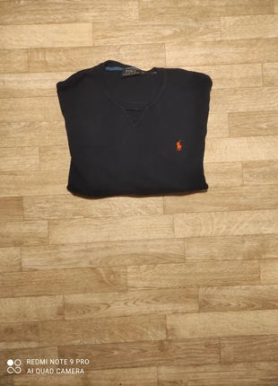 sweatshirt 100% en coton Ralph Lauren col rond | taille L | Noir logo brodé rouge, brand: Ralph Lauren, condition: Very good, size: L, €40.00, €42.70 includes Buyer Protection