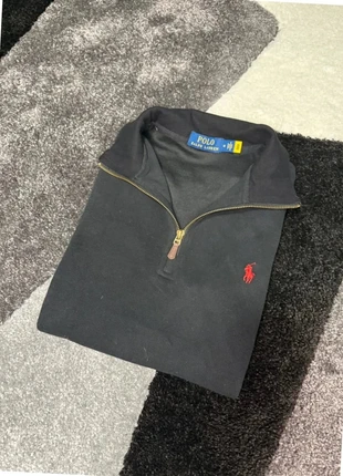 Pull 1/4 zip / camionneur Ralph Lauren noir logo brodée rouge, marke: Ralph Lauren, zustand: Sehr gut, größe: M, 85,00 €, 89,95 € inklusive Vinted-Käuferschutz