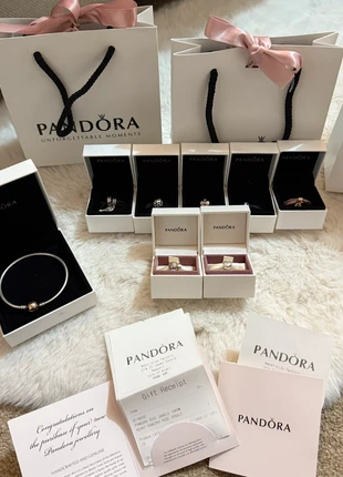 Pandora Moments Two-Tone Sterling Silver Bangle with 14ct Gold Clasp, brand: Pandora, condition: Very good, £39.99, £42.69 includes Buyer Protection