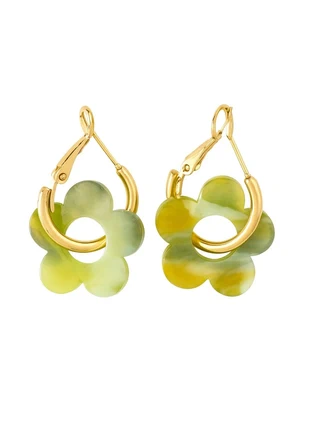 Boucles d’oreilles, femme dorées en acier, inoxydable, fleurs vert, zustand: Sehr gut, 8,00 €, 9,10 € inklusive Vinted-Käuferschutz