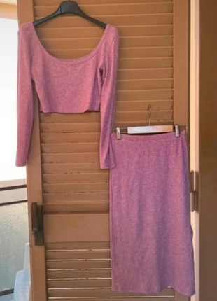 Completo in maglia rosa top + gonna – caldo, trendy e perfetto per l’inverno, estado: Muito bom, tamanho: Tamanho único, €8.00, €9.10 inclui Proteção do Comprador