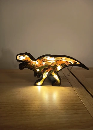Figurine Dinosaure T-Rex en Bois Sculpté 3D lumineux - Déco Forêt Fantastique - 24cm, marque: dinosaure, état: Très bon état, taille: Taille unique, 8,00 €, 9,10 € Protection acheteurs incluse
