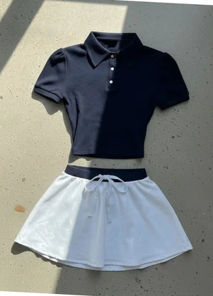 Ensemble deux pièces marine et blanc – Casual / Y2K / Sporty, marque: blue lotus, état: Très bon état, taille: M / 38 / 10, 54,99 €, 58,44 € Protection acheteurs incluse