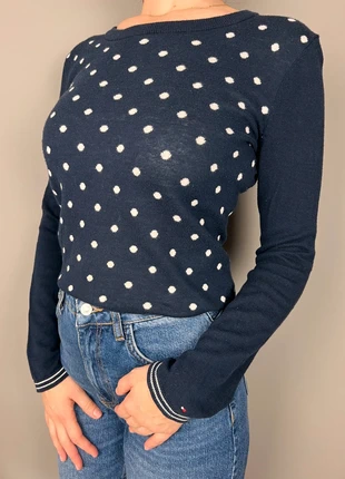 pull Tommy Hilfiger bleu marine pois blancs - taille M femme - coton LTH 539, marque: Tommy Hilfiger, état: Bon état, taille: M / 38 / 10, 15,00 €, 16,45 € Protection acheteurs (Pro) incluse