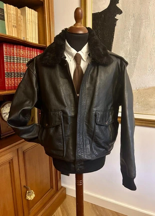 Giacca Bomber Fly-jacket vintage in pelle di Bufalo size L/XL, marque: handcrafted vintage, état: Très bon état, taille: L, 120,00 €, 126,70 € Protection acheteurs incluse