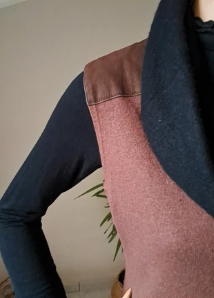 🖤abito dolcevita vintage cashmere lana senza maniche al ginocchio marrone nero, marca: Vintage Dressing, estado: Bom, tamanho: XL / 42 / 14, €7.50, €8.58 inclui Proteção do Comprador