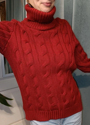Pull Col Roulé Lauren Ralph Lauren Torsadé Rouge, 100% Coton taille XL, brand: Lauren Ralph Lauren, condizioni: Ottime, taglia: XL / IT 46 / EU 42, €47.89, €50.98 include la Protezione acquisti
