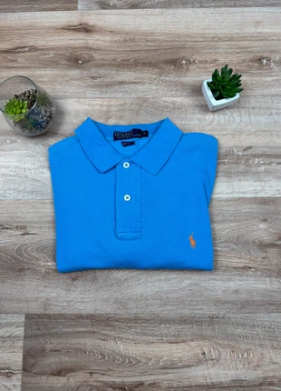 Polo Ralph Lauren bleu – Logo orange – Taille M, merk: Ralph Lauren, staat: Goed, maat: M, € 7,99, € 9,09 inclusief Kopersbescherming