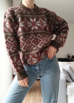 Pull Norvègien vintage en laine motif jacquard traditionnel, marque: Pull norvégien, état: Très bon état, taille: M / 38 / 10, 29,00 €, 31,15 € Protection acheteurs (Pro) incluse