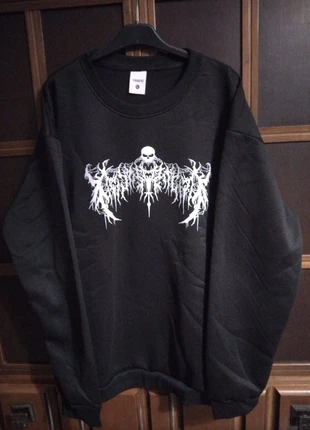 Dark Skull Gothic oversize Long Sleeve Jumper | Halloween Rave Punk Y2K Streetwear, marque: y2k goth, état: Neuf sans étiquette, taille: L, 19,00 €, 20,65 € Protection acheteurs incluse