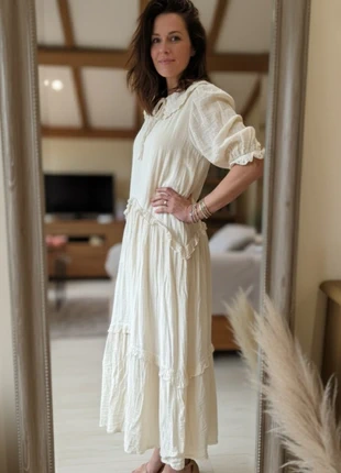 Vestido Zara S Butter Yellow estilo boho com bordados, marca: Zara, estado: Muito bom, tamanho: S / 36 / 8, €23.50, €25.38 inclui Proteção do Comprador