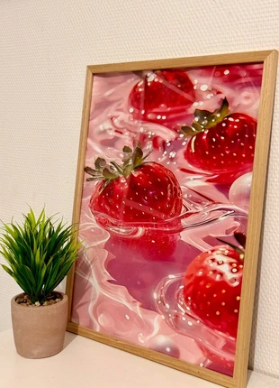 Affiche décorative 30x40cm motif fraise flottante aesthetic girly tendance pinterest cadeau Noël, marca: Tendance, estado: Nuevo con etiquetas, 12,00 €, 13,30 € Protección al comprador incluida