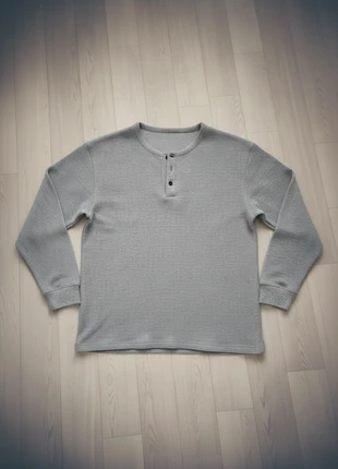 Vintage T-shirt Manches Longues Gris Clair Gaufré Henley, brand: Vintage Dressing, condition: Very good, size: M, €40.00, €42.70 includes Buyer Protection