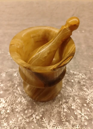Mortier et pilon en onyx vintage, marke: Naturel, zustand: Sehr gut, 14,00 €, 15,40 € inklusive Vinted-Käuferschutz