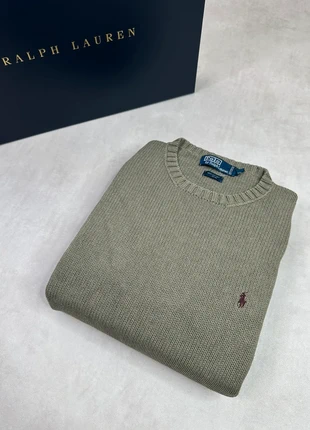 Pull col Rond Brodé maille Ralph Lauren Green kaki brodé logo, marke: Ralph Lauren, zustand: Sehr gut, größe: L, 39,90 €, 42,60 € inklusive Vinted-Käuferschutz