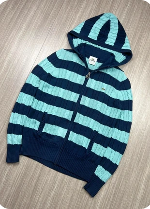 Veste Lacoste Torsadé en Maille Knitwear Sweat Premium Vintage Old Money - Turquoise/Marine (S), brand: Lacoste, condition: Very good, size: S / 36 / 8, €45.00, €47.95 includes Buyer Protection