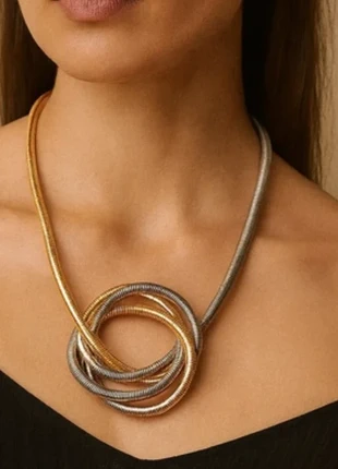 Gold & Silver Elastic Loop Necklace | Effortless Statement Piece, brand: Gold & Silver, condition: New with tags, £9.75, £10.94 includes Buyer Protection Pro