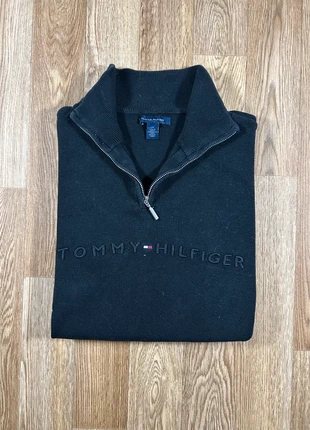 Pull half zip col camionneur 1/4 zip Tommy Hilfiger noir blanc taille L, marca: Tommy Hilfiger, estado: Muito bom, tamanho: L / 40 / 12, €25.00, €26.95 inclui Proteção do Comprador