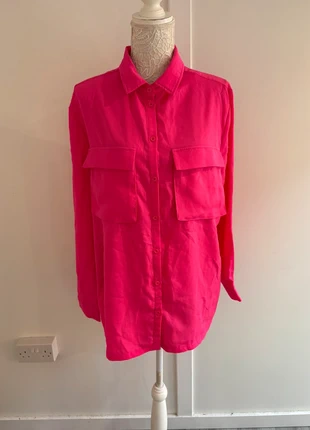 PrettyLittleThing Hot Pink Oversized Shirt, brand: PrettyLittleThing, condition: Very good, size: S / UK 8-10, £6.00, £7.00 includes Buyer Protection