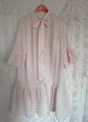 Vintage Fairycore Pink Lace Peignoir, merk: Vintage Dressing, staat: Heel goed, maat: L / 40 / 12, € 45,00, € 47,95 inclusief Kopersbescherming