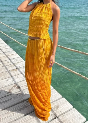 Ensemble haut et jupe longue jaune, brand: Boutique indépendante, condition: Very good, size: XS / 34 / 6, €13.50, €14.88 includes Buyer Protection