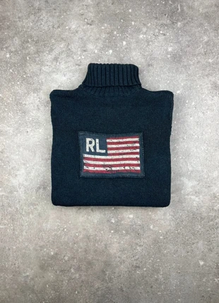 Pull Col Roulé Polo Ralph Lauren Taille XS Homme Bleu Marine Drapeau Flag Américain Coton#F22, marca: Ralph Lauren, estado: Muito bom, tamanho: XS, €80.00, €84.70 inclui Proteção do Comprador Pro