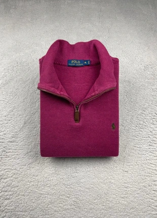 Pull Half Zip Col camionneur 1/4 zip Polo Ralph Lauren Rose Framboise logo brodé Vert Olive XL, brand: Polo Ralph Lauren, condition: Very good, size: XL, €44.90, €47.85 includes Buyer Protection Pro