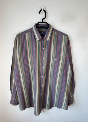 Vintage Stripe Shirt Mens L 90s Colourful Button Up Retro Casual Long Sleev, brand: Steeplechase, condition: Very good, size: L, £12.00, £13.30 includes Buyer Protection Pro