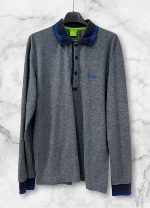 Polo Hugo Boss grigia effetto jeans colletto blu navy L, marke: Hugo Boss, zustand: Sehr gut, größe: L, 15,00 €, 16,45 € inklusive Vinted-Käuferschutz